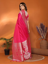 Glorious Pink Banarasi Silk Weaving Saree